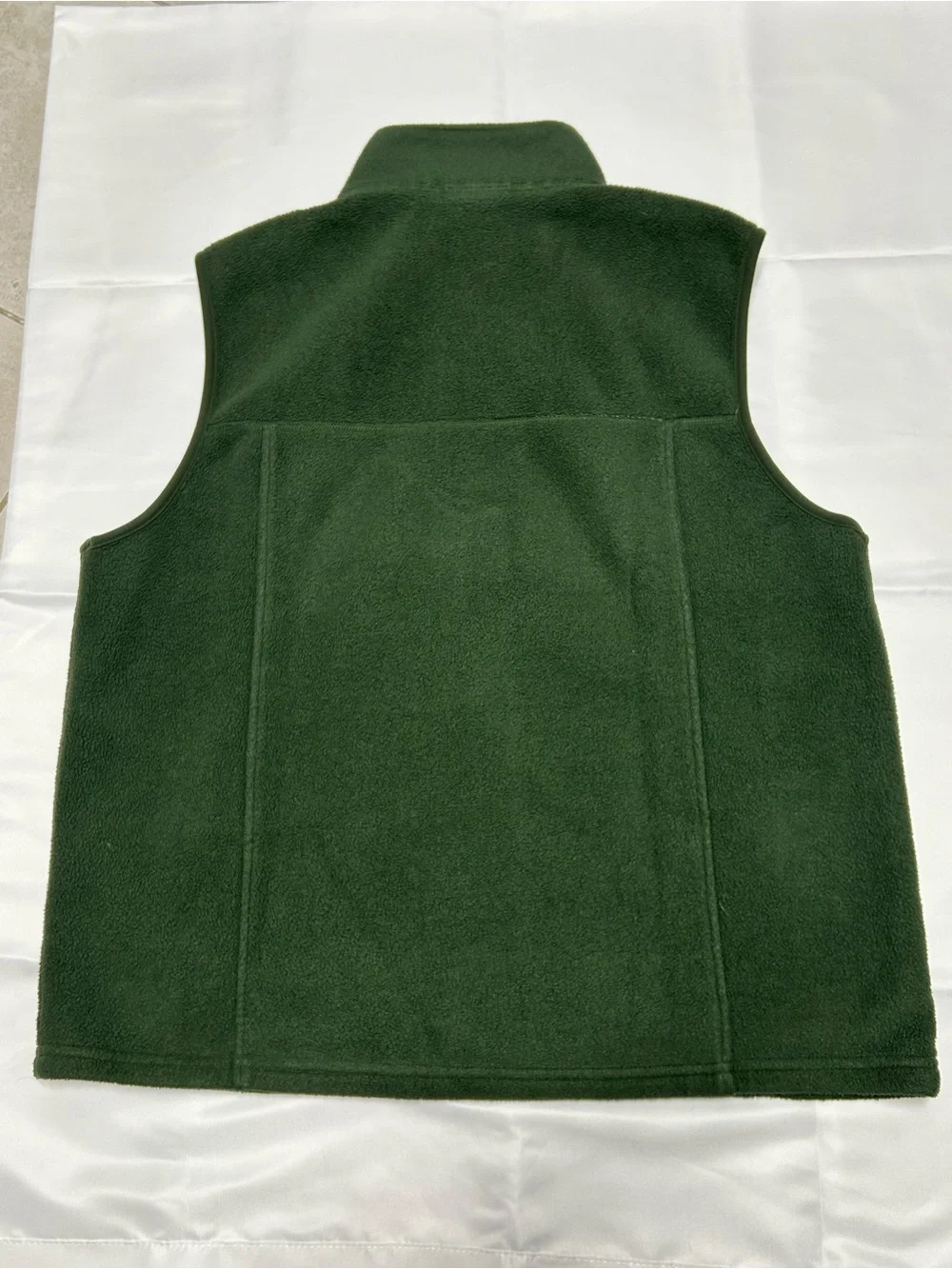 L.Bean Men’s Green Fleece Full Zip Vest Large Regular L Outdoor Hiking